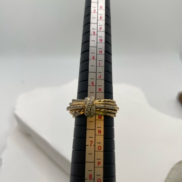 David yurman ring Angelika Linear Ring with Diamonds and Gold - Picture 9 of 17